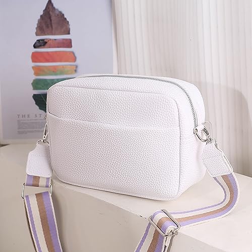 Tibimon White Leather Crossbody: Small & Multipurpose