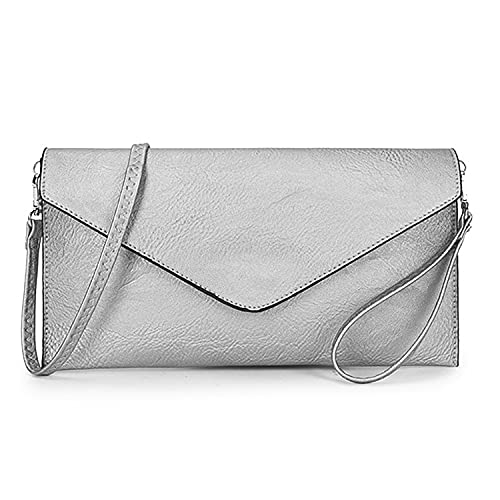 Designer Envelope Clutch Bag for Wedding Party - Silver