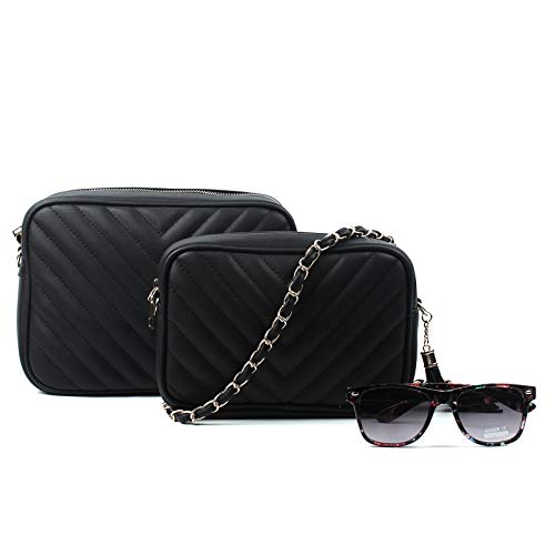 AOSSTA Black Designer Shoulder Bag - Small Size