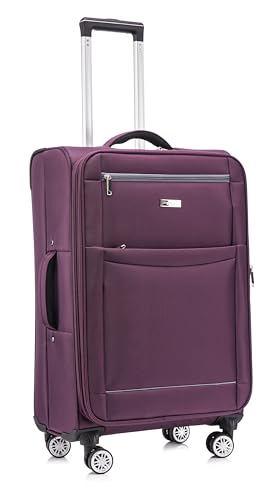 Violet Designer Handbag: Ultra-Light 4-Wheel Rotating