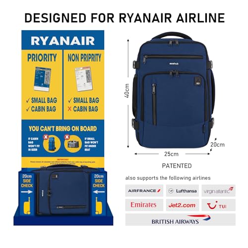 Blue Ryanair Cabin Bag: Stylish Eco-friendly Hand Luggage