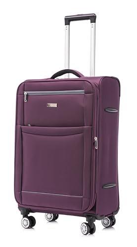 Violet Designer Handbag: Ultra-Light 4-Wheel Rotating