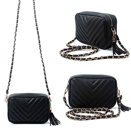 AOSSTA Black Designer Shoulder Bag - Small Size