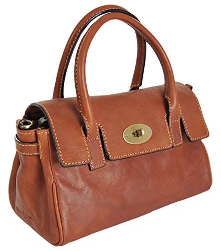 Gianni Conti Small Light Brown Italian Leather Handbag