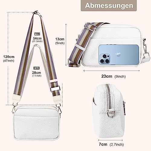 Tibimon White Leather Crossbody: Small & Multipurpose