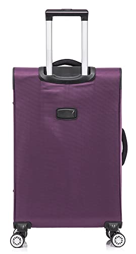 Violet Designer Handbag: Ultra-Light 4-Wheel Rotating