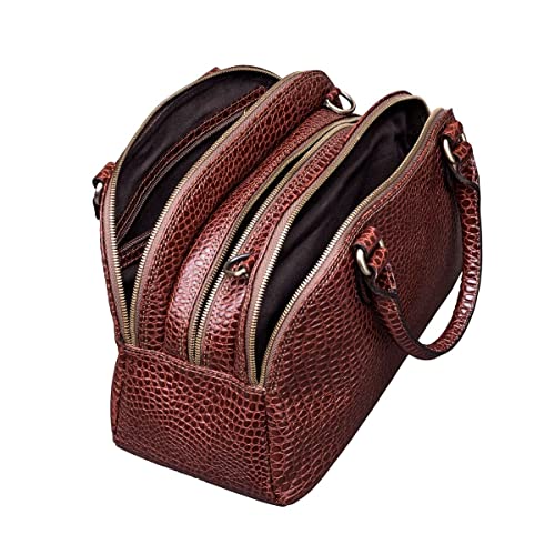 Maxwell Scott Women's Leather Bowling Bag | LilianaS Croco | Italy