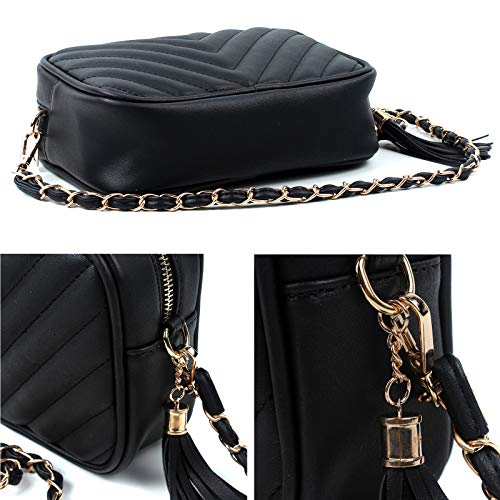 AOSSTA Black Designer Shoulder Bag - Small Size