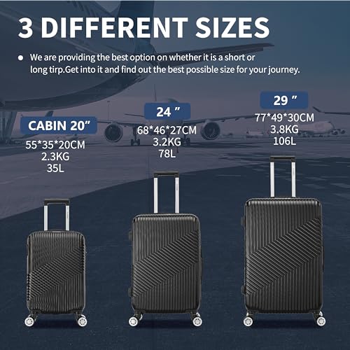 Flymax 29" Large Suitcase Durable Hard Shell Designer