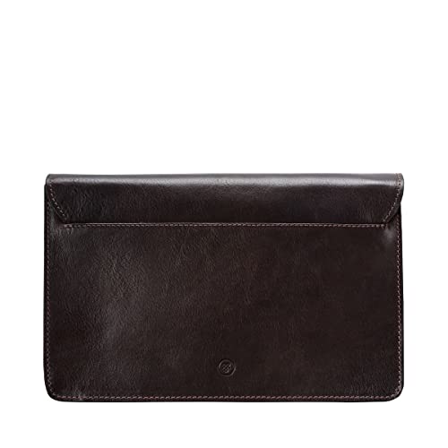 Italian Handmade Dark Brown Leather Clutch/Wrist Bag for Men