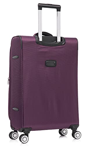 Violet Designer Handbag: Ultra-Light 4-Wheel Rotating