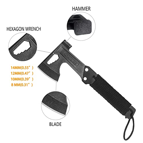 HONZIN 3-in-1 Multitool Axe Hammer with Hexagonal Spanner