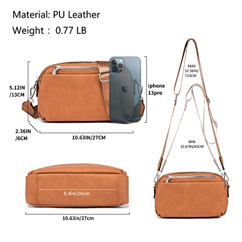 Roulens Women's Vegan Leather Multifunction Shoulder Bag