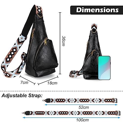 Black waterproof Holres crossbody chest bag for women
