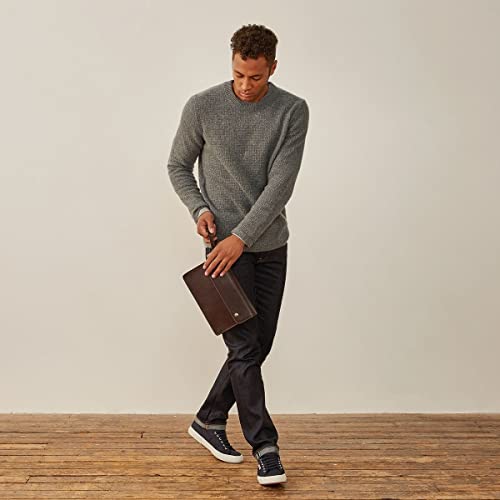 Italian Handmade Dark Brown Leather Clutch/Wrist Bag for Men