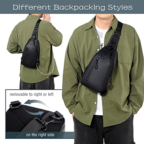 Victop Lightweight Waterproof Sling Crossbody Bag with USB