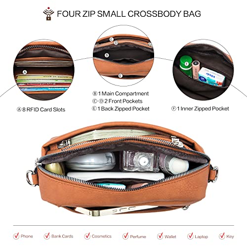 Roulens Women's Vegan Leather Multifunction Shoulder Bag