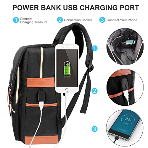 Vintage 15,6 Zoll Laptop Rucksack für Herren, Mädchen