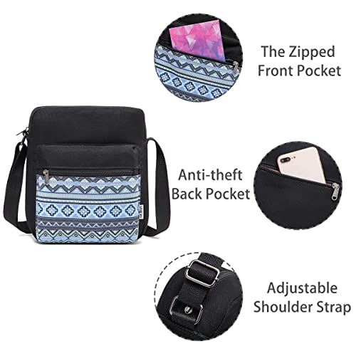 VASCHY Small Canvas Crossbody Bag for Women, Black