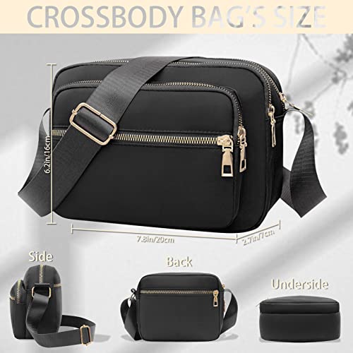 DUGEHO Women Black Crossbody Bag with Large Capacity