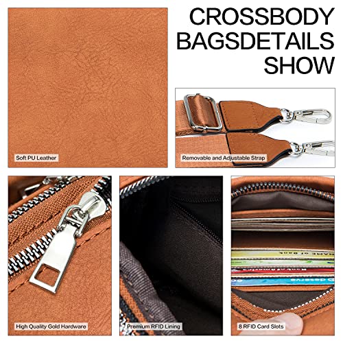 Roulens Women's Vegan Leather Multifunction Shoulder Bag