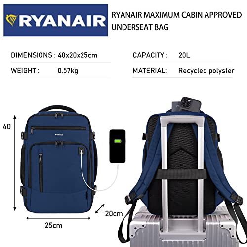 Blue Ryanair Cabin Bag: Stylish Eco-friendly Hand Luggage