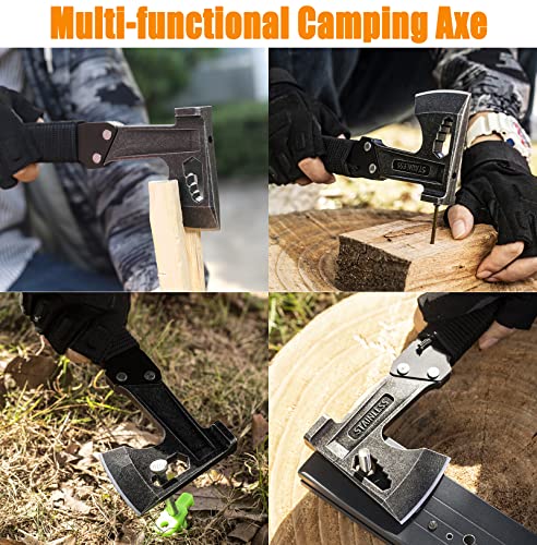 HONZIN 3-in-1 Multitool Axe Hammer with Hexagonal Spanner
