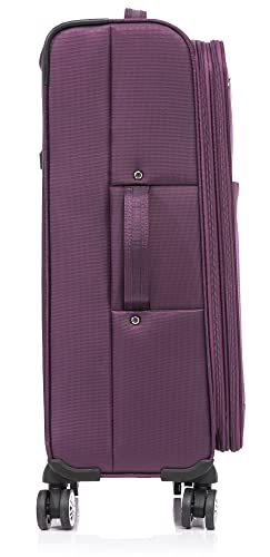 Violet Designer Handbag: Ultra-Light 4-Wheel Rotating