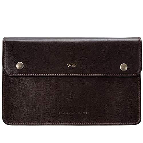 Italian Handmade Dark Brown Leather Clutch/Wrist Bag for Men