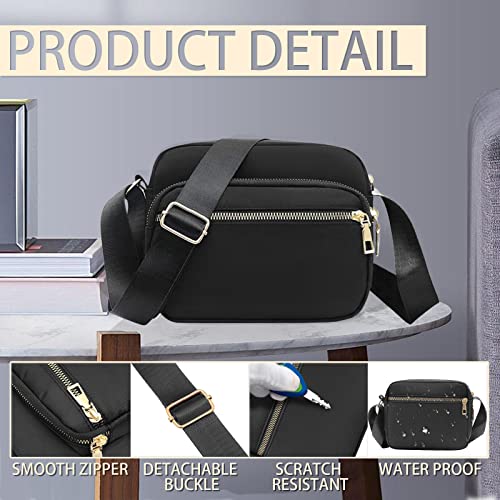 DUGEHO Women Black Crossbody Bag with Large Capacity
