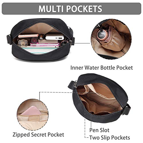 VASCHY Small Canvas Crossbody Bag for Women, Black