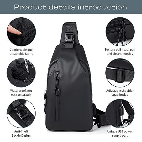 Victop Lightweight Waterproof Sling Crossbody Bag with USB