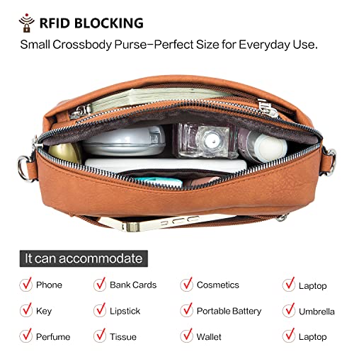 Roulens Women's Vegan Leather Multifunction Shoulder Bag