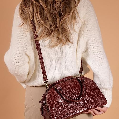 Maxwell Scott Women's Leather Bowling Bag | LilianaS Croco | Italy