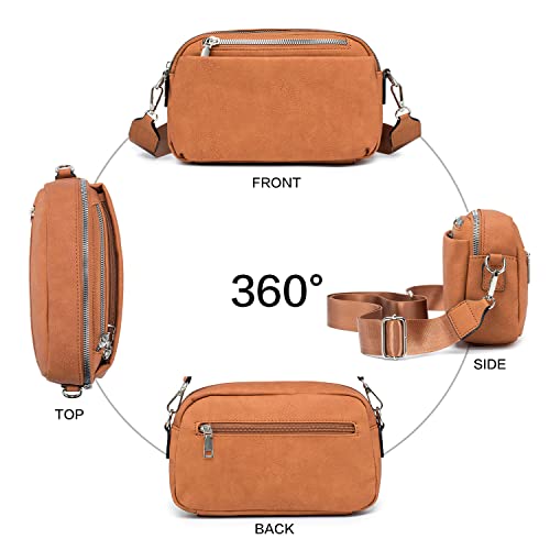 Roulens Women's Vegan Leather Multifunction Shoulder Bag