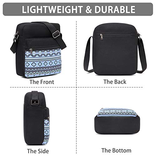 VASCHY Small Canvas Crossbody Bag for Women, Black