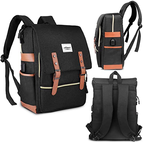 Vintage 15,6 Zoll Laptop Rucksack für Herren, Mädchen