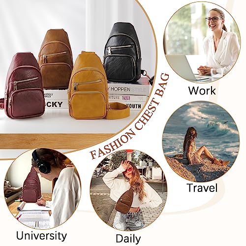 Luxury PU Leather Sling Bag for Women, Black