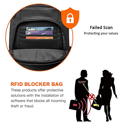 Miss Lulu Black RFID Blocking Crossbody Leather Bag