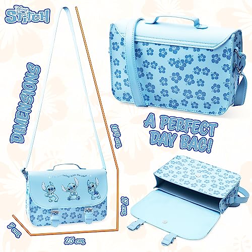 Disney Stitch Cross Body Bag for Girls (Blue)
