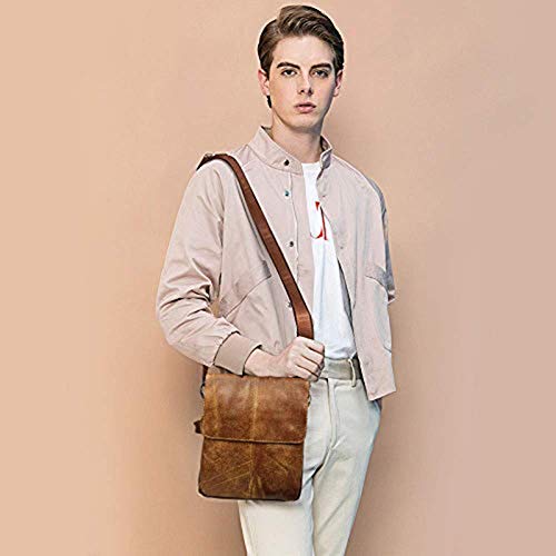 BAIGIO Men's Leather Shoulder Satchel Bag
