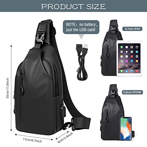 Victop Lightweight Waterproof Sling Crossbody Bag with USB