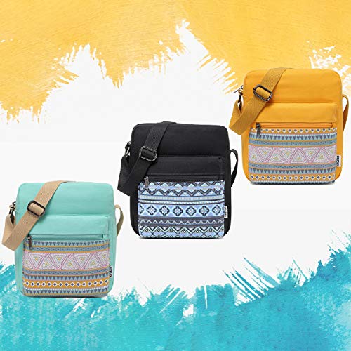 VASCHY Small Canvas Crossbody Bag for Women, Black