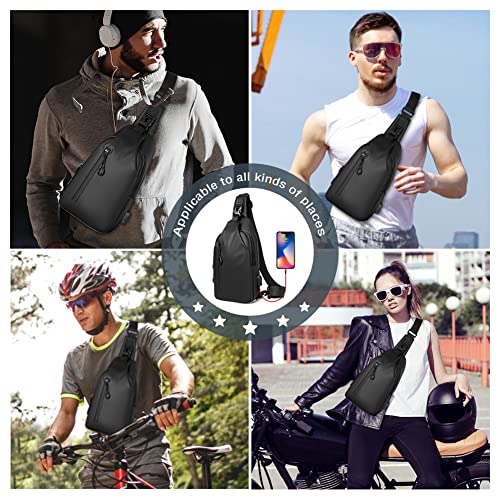 Victop Lightweight Waterproof Sling Crossbody Bag with USB