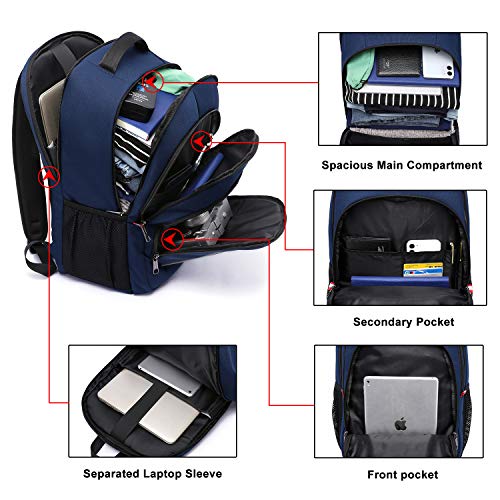 Lightweight Water Resistant Blue Laptop Backpack for Men and Women