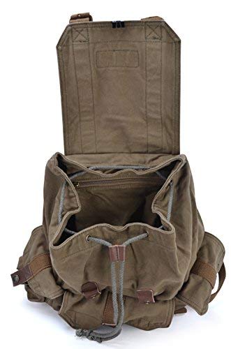 Designer canvas hiking backpack in army green color