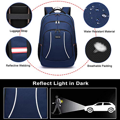 Lightweight Water Resistant Blue Laptop Backpack for Men and Women
