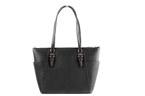 Michael Kors Black Saffiano Leather Large Top Zip Tote