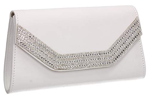 White Velvet Damen Clutch by SWANKYSWANS - One Size