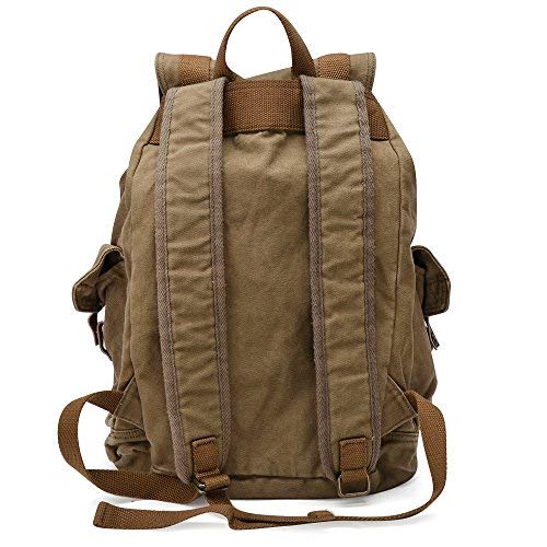 Designer canvas hiking backpack in army green color
